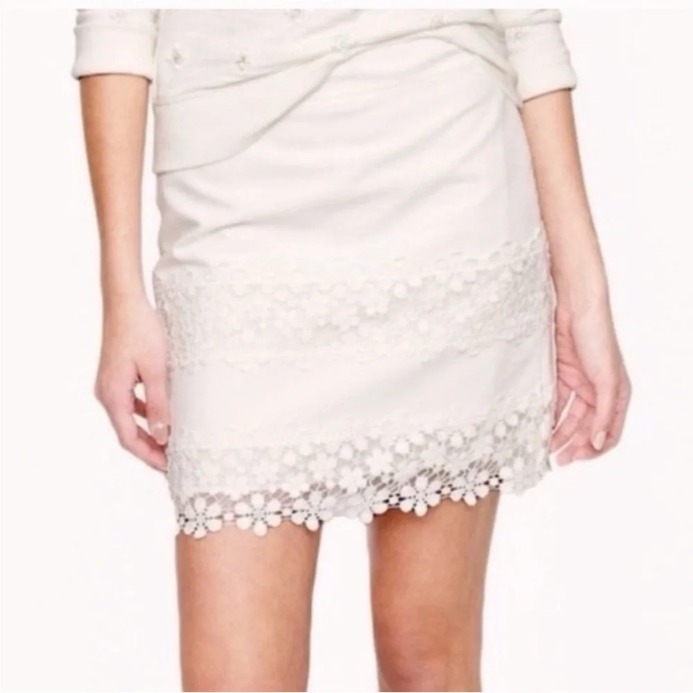 JCREW DAISY LACE MINI SKIRT 🤍 Size 0 - Picture 1 of 8